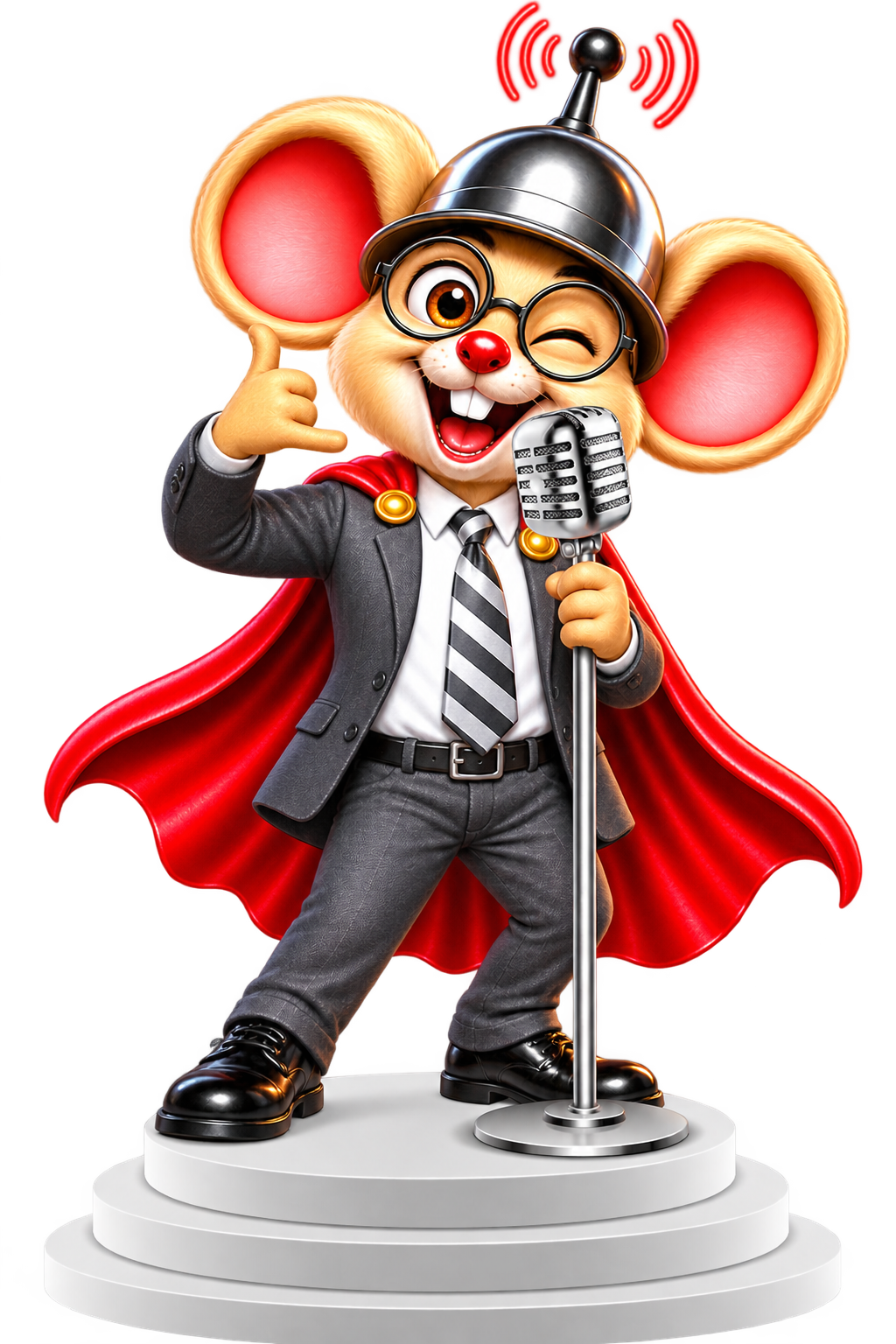 Mouse wearing a headset