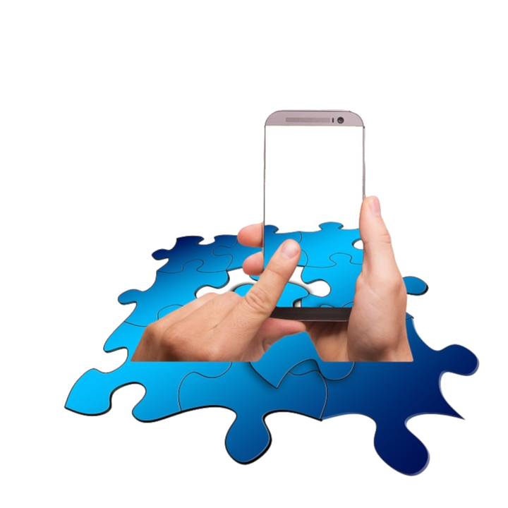 Mobile marketing puzzle illustration